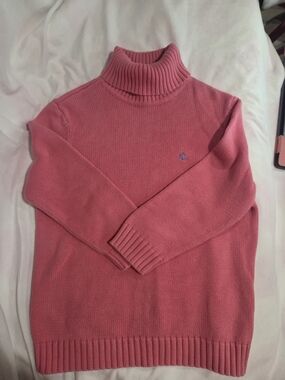 Lauren Ralph Lauren 100% Cotton Coral Pink Turtleneck Sweater